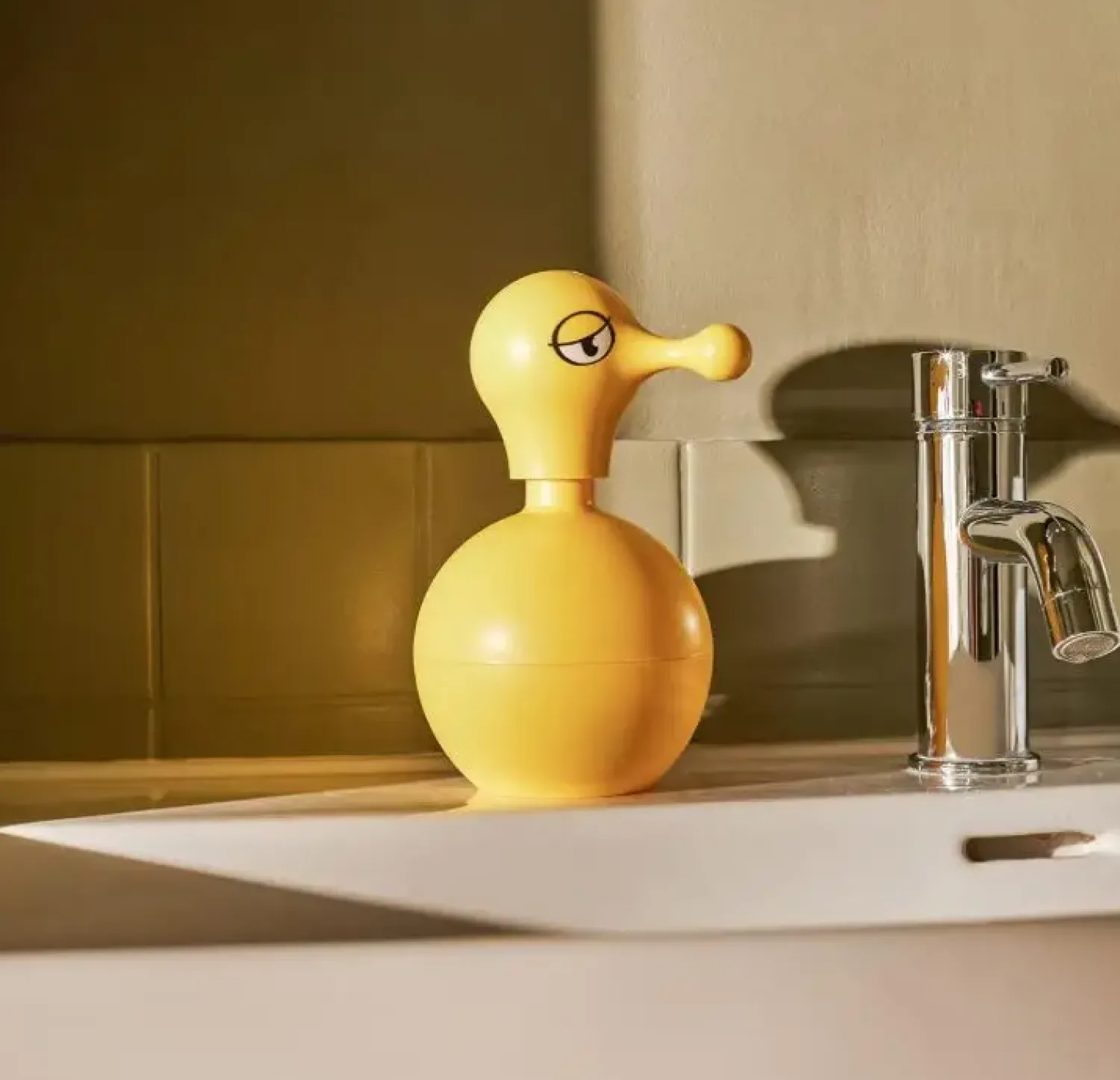 Discount Alessi - Mr. Cold Sæbedispenser - Gul dispenser - Sjov figur