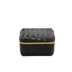 Discount Au Maison - Box - Krokodille - Sort (16x16x9)