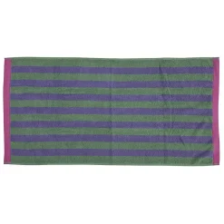 Clearance Bahne - Håndklæde - stribet - 50x100 cm Grøn, lilla, pink