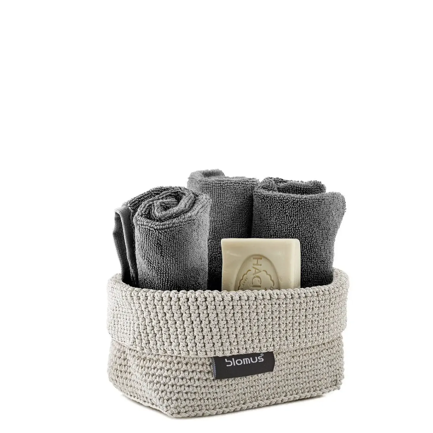 Clearance Blomus - Håndklædekurv - Crochet Robe Basket - Sand - TELA - 20x9 cm