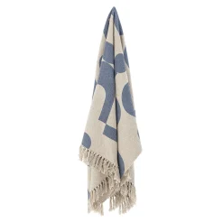 Clearance Bloomingville - Agno Plaid, Blå, Genanvendt Bomuld