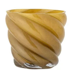 Best Bloomingville - Callo Urtepotteskjuler / Vase, Gul, Glas, 17x15 cm