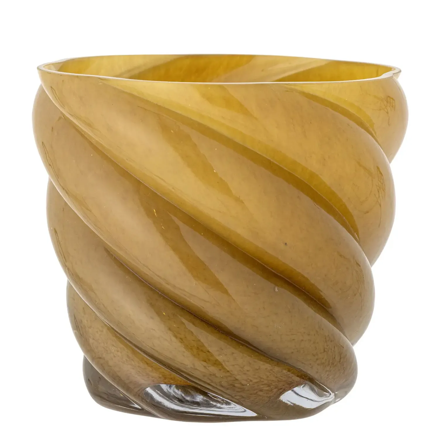 Best Bloomingville - Callo Urtepotteskjuler / Vase, Gul, Glas, 17x15 cm