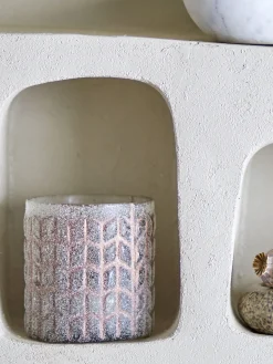 Sale Bloomingville - Esther Fyrfadsstage, Rosa, Genanvendt Glas