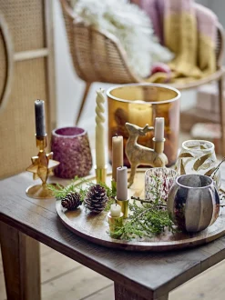 Clearance Bloomingville - Felecia Fyrfadsstage, Guld, Genanvendt Glas