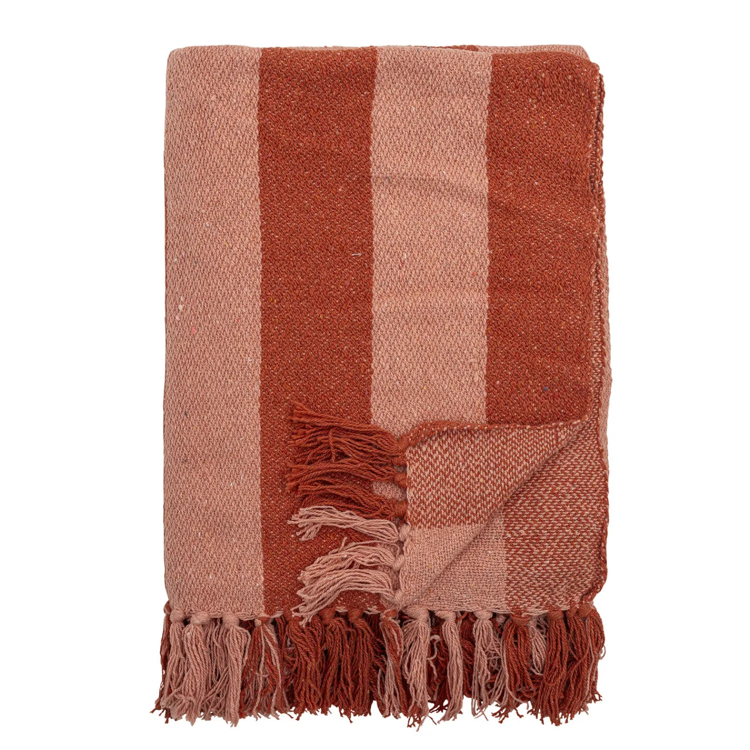 New Bloomingville - Frello Plaid, Orange, Genanvendt Bomuld