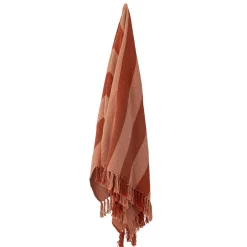 New Bloomingville - Frello Plaid, Orange, Genanvendt Bomuld