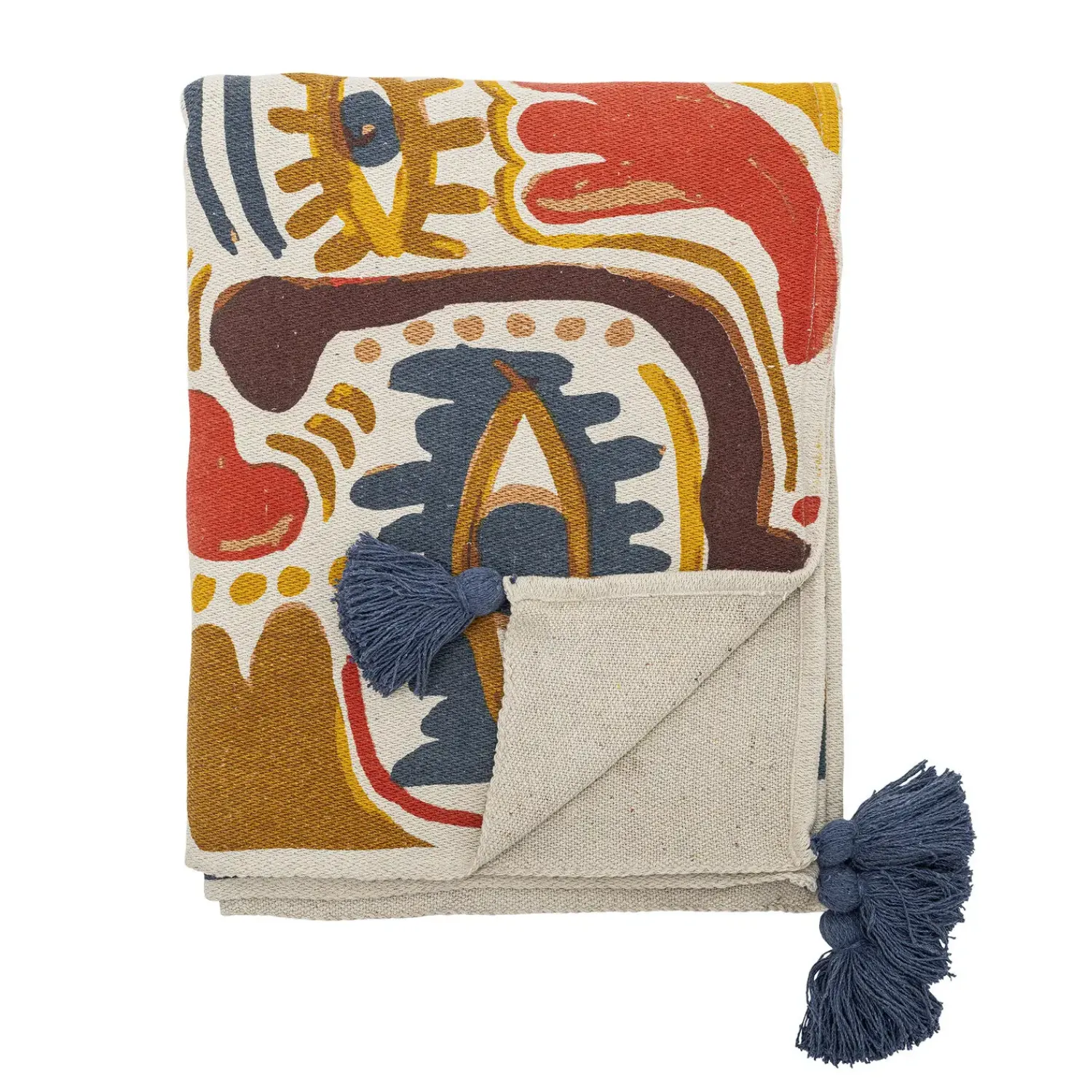 Online Bloomingville - Horus Plaid, Orange, Genanvendt Bomuld