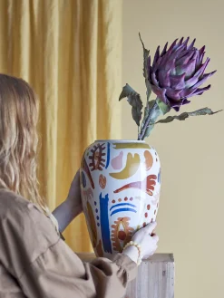 Clearance Bloomingville - Horus Vase, Orange, Stentøj