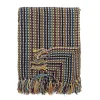 Clearance Bloomingville - Lazzario Plaid, Blå, Genanvendt Bomuld