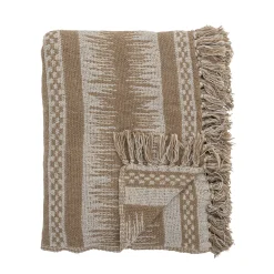 Discount Bloomingville - Marmi Plaid, Brun, Genanvendt Bomuld