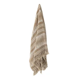 Discount Bloomingville - Marmi Plaid, Brun, Genanvendt Bomuld