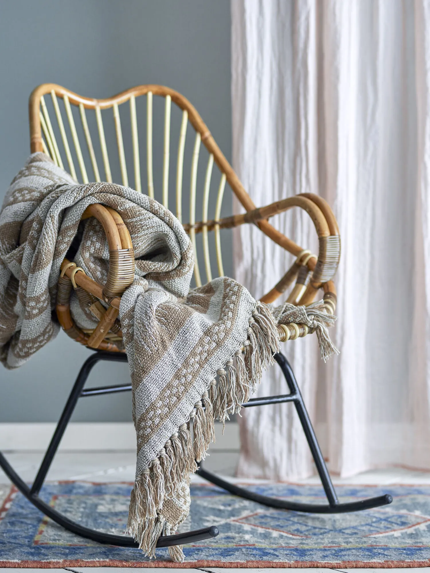 Discount Bloomingville - Marmi Plaid, Brun, Genanvendt Bomuld