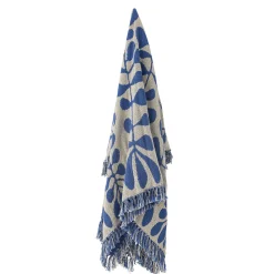 Discount Bloomingville - Nevine Plaid, Blå, Genanvendt Bomuld