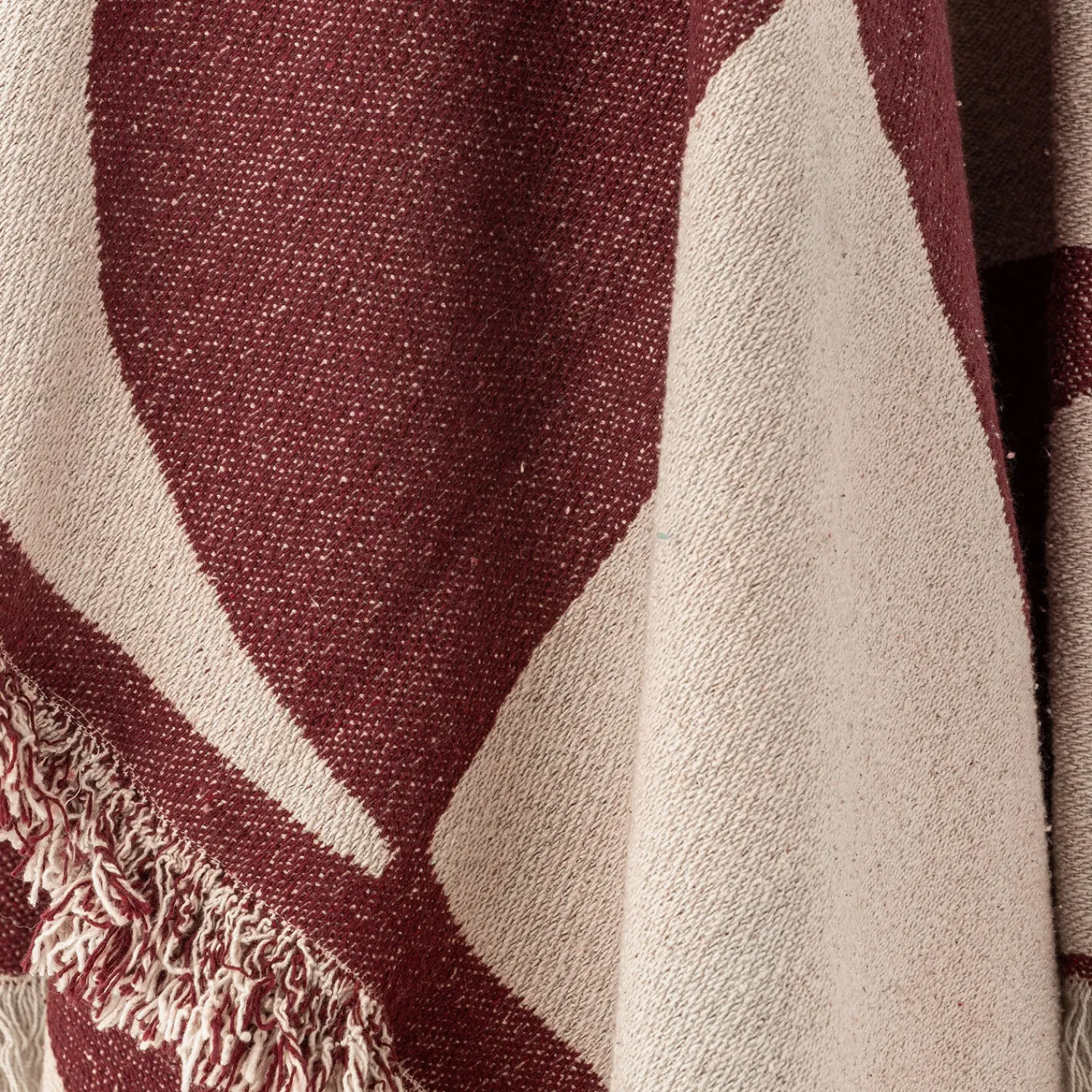 Best Bloomingville - Olica Plaid, Rød, Genanvendt Bomuld