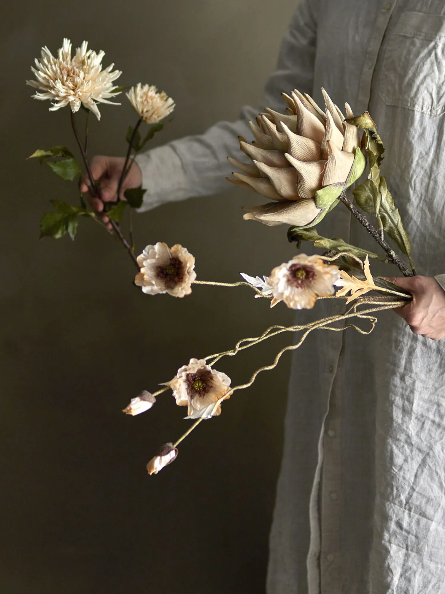 Clearance Bloomingville - Protea Kunstig stilk - Natur