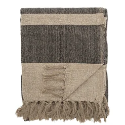 Online Bloomingville - Temi Plaid, Sort, Genanvendt Bomuld