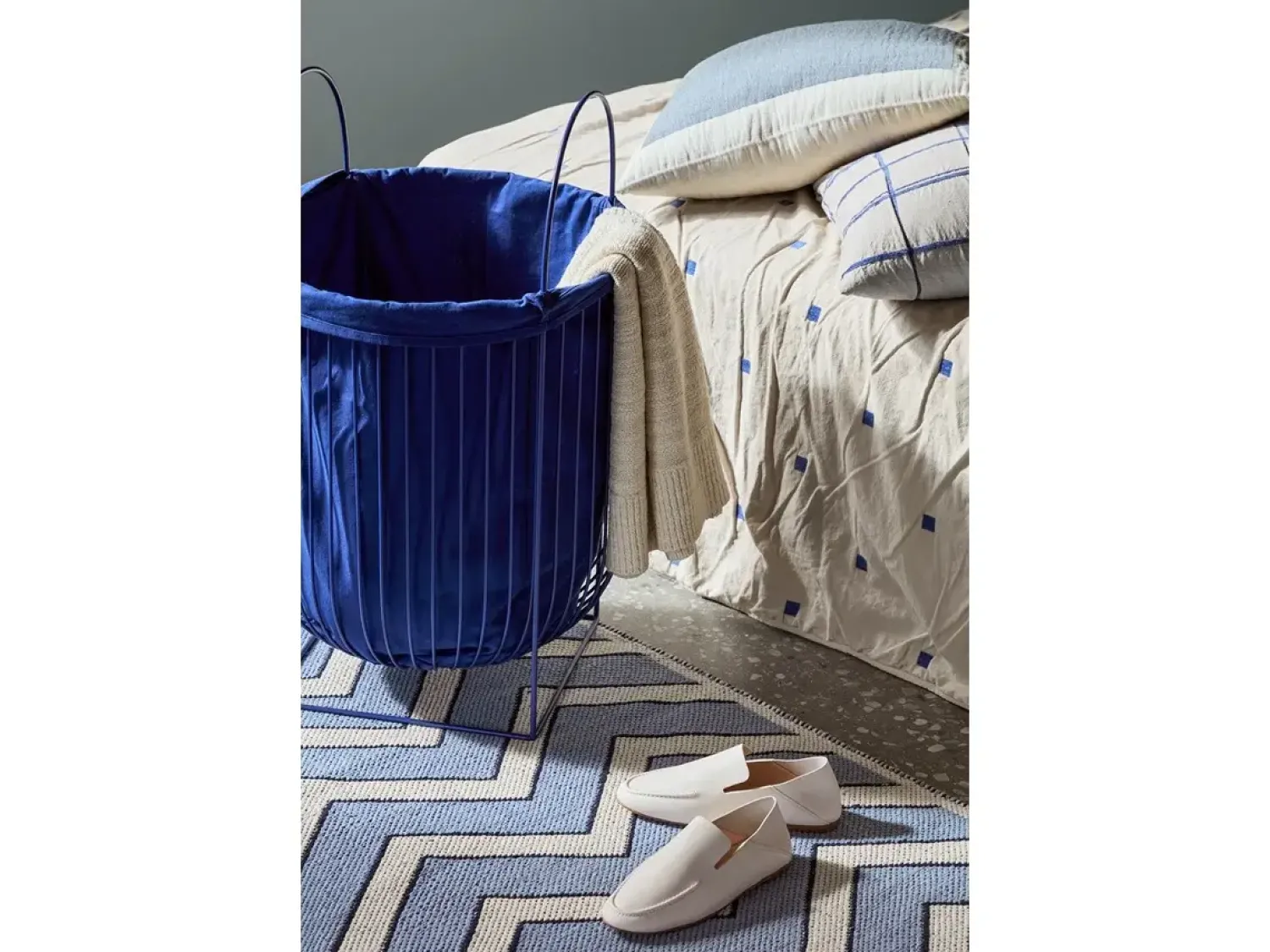 Outlet Broste Copenhagen - Pudebetræk - Tove - Baja Blue - W60 x L60 cm
