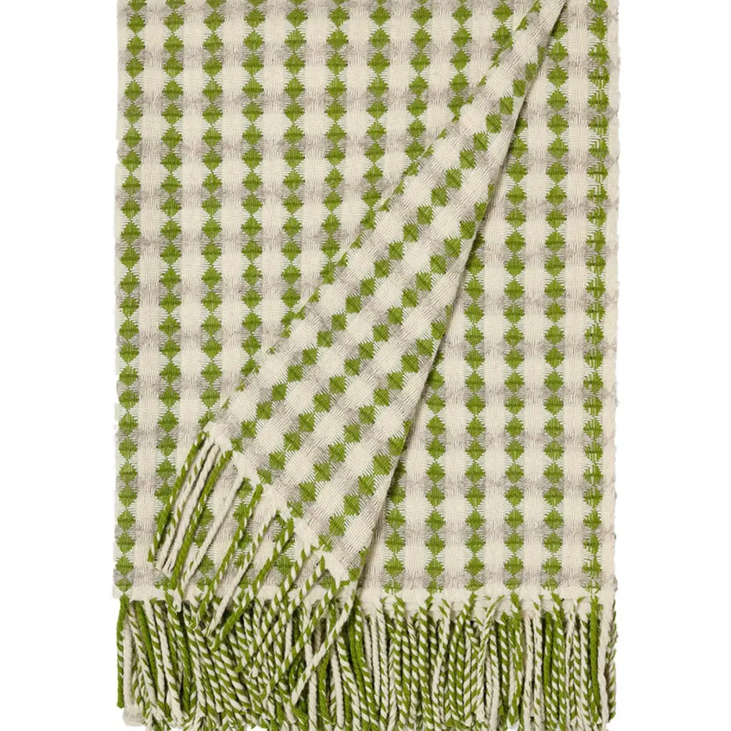 Clearance Burel Factory - Azulejo Biocolor - Plaid/tæppe - Light green and Light Grey - 180x130 cm