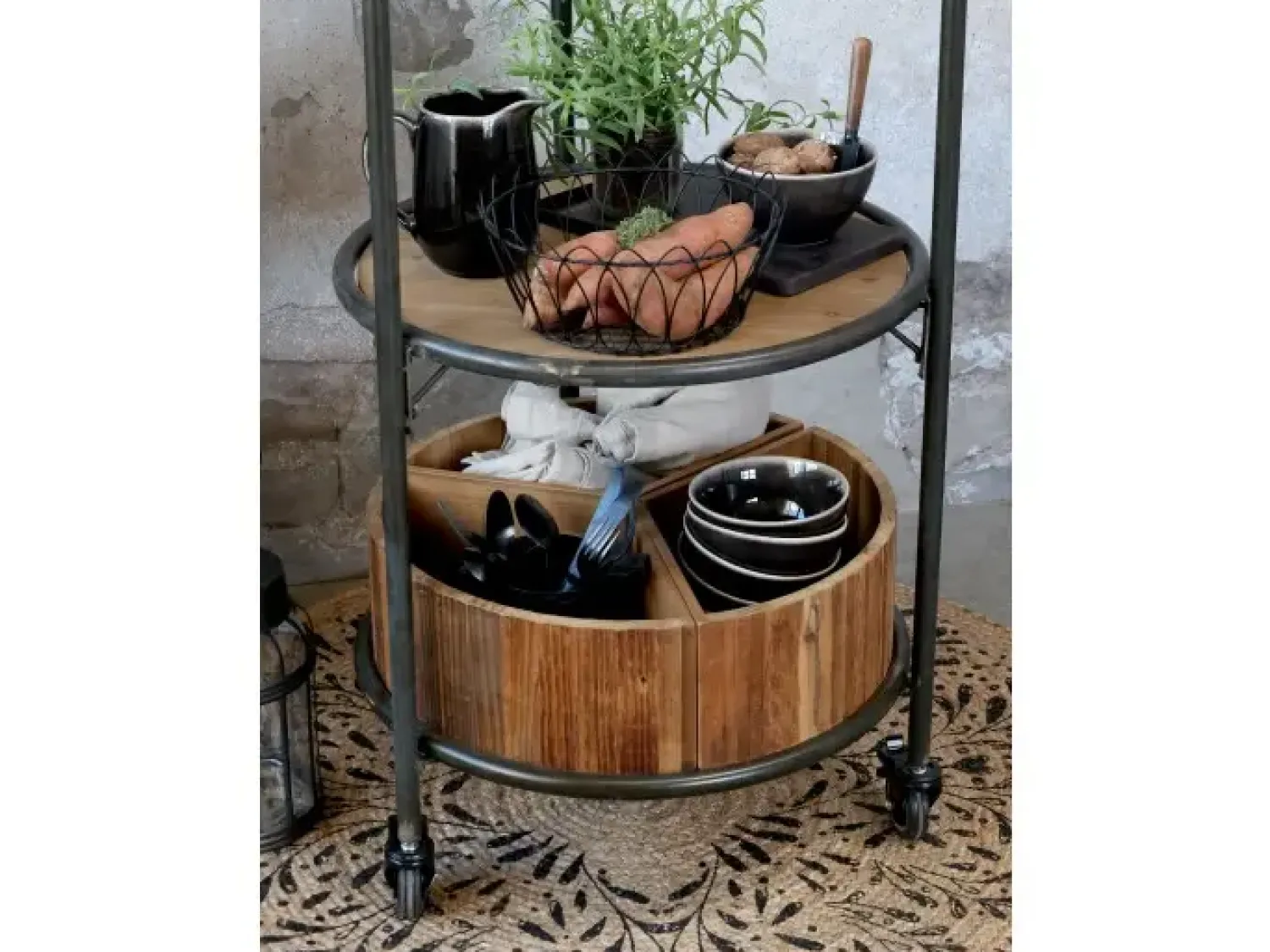 Online Chic Antique Chic Antigue - Kurv - fil de fer - Sort - Ø 27 cm