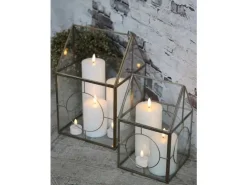 Hot Chic Antique - Bloklys LED inkl. batteri - Hvid (H:10 cm)