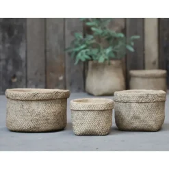 Online Chic Antique - Corte skjulere med flettede mønster lavet i cement (Ø17 cm)