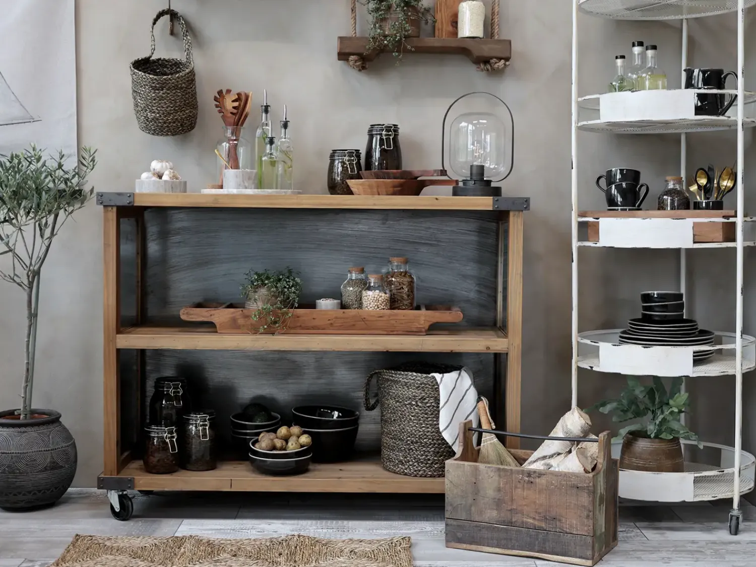 Hot Chic Antique - Opbevaringskasse med håndtag - Grimaud - Natur