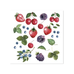 Best Chic Antique - Serviet - Vilde bær - 16x16 cm - Hvid