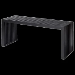 New Cinas - Rib bænk 104x35cm mahogni mat sort