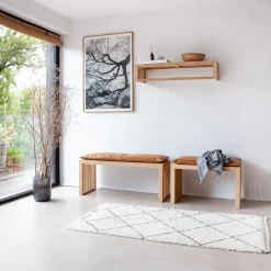 New Cinas - Rib 2-pers bænk 73x35x43cm bambus