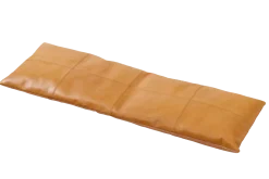 Cinas - Siddepude til 3-personers Rib bænk lysebrun læder, 104 x 35 cm