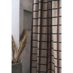 Outlet Compliments - Badeforhæng check, brick - 140x200 cm.