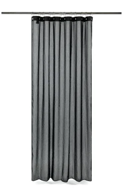 Compliments - Badeforhæng - Lines shower curtain w/eyelets 220 cm - Sort
