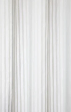 Hot Compliments - Badeforhæng - Lines shower curtain w/eyelets 220 cm - Lys grå