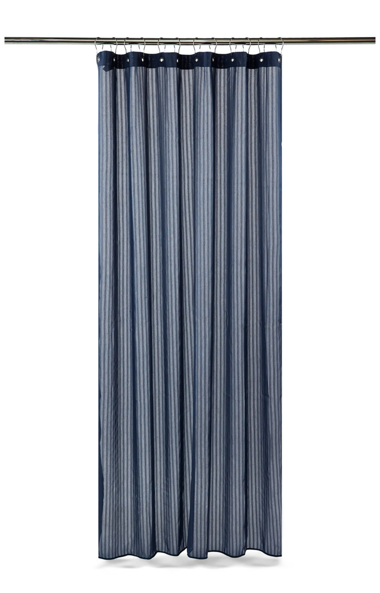 New Compliments - Badeforhæng - Lines shower curtain w/eyelets 220 cm - Mørk blå