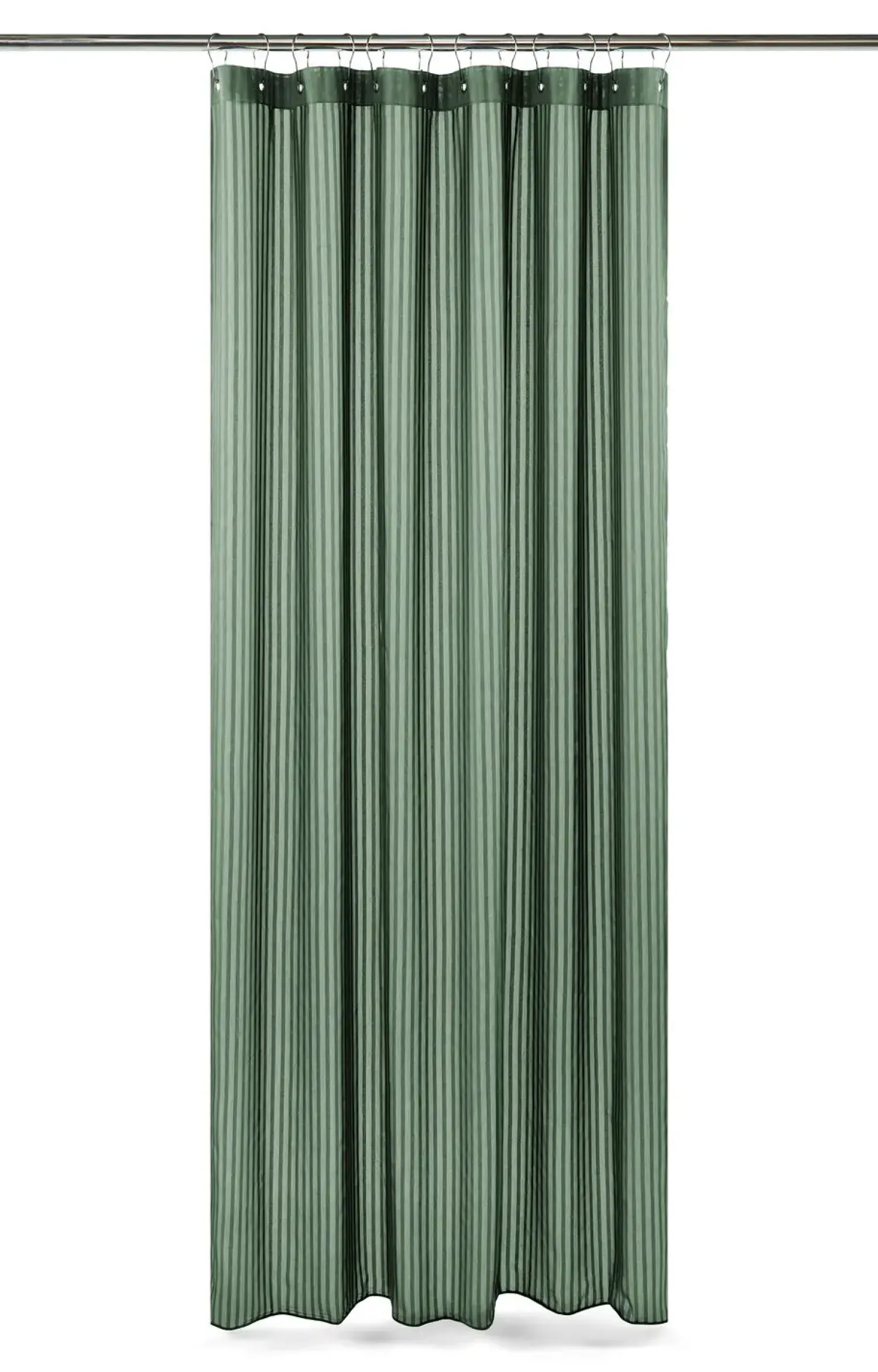 Compliments - Badeforhæng - Lines shower curtain w/eyelets 220 cm - Skovgrøn