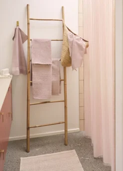 Best Compliments - Badeforhæng - Lines shower curtain w/tape 220 cm - Rose
