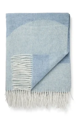 Clearance Compliments - Plaid - Waves Throw - 140x200 cm - Mineral blue