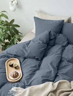 Online Compliments - Sengetøj - Stone Bed Linen 140x200/60x63 cm - Mørk blå