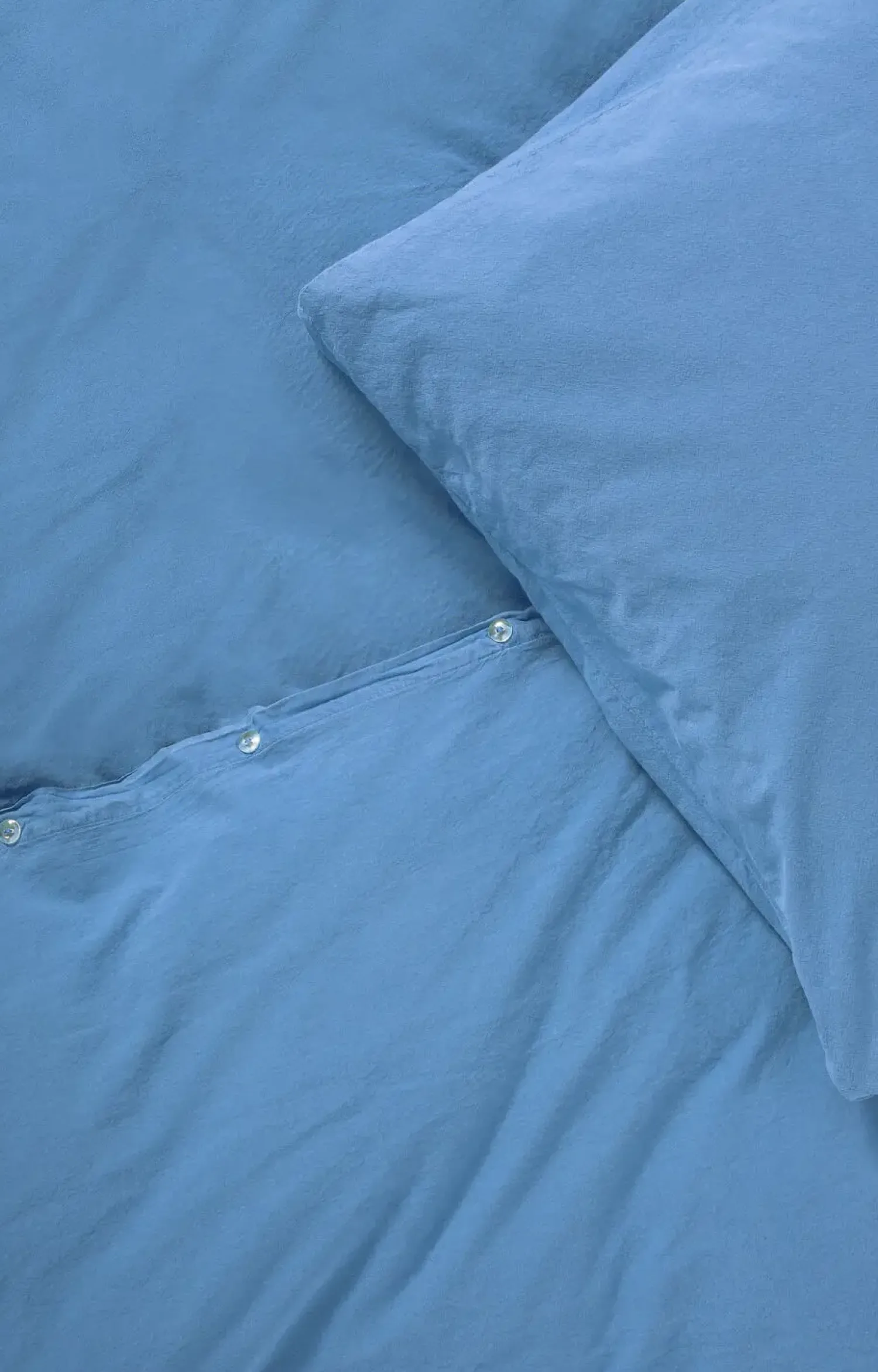 New Compliments - Sengetøj - Stone Bed Linen 140x200/60x63 cm - Ocean blue