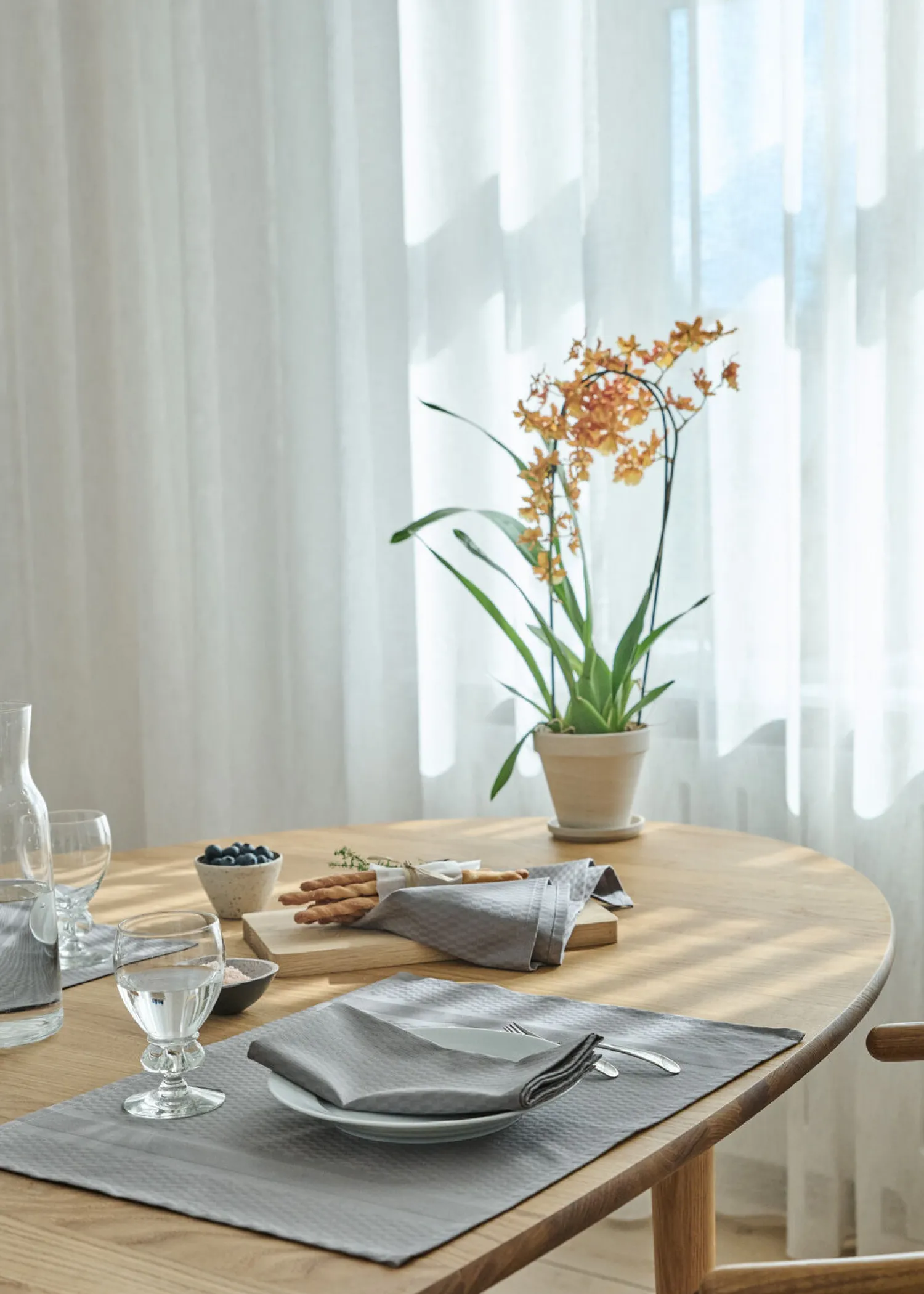 Outlet Compliments - Serviet - Tile Damask Napkin 45x45 cm - 4 pack - Sølv grå