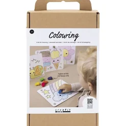 Online Creativ Company - DIY Kit Farvelægning, standardfarver, Tegneplade, 1 pk.