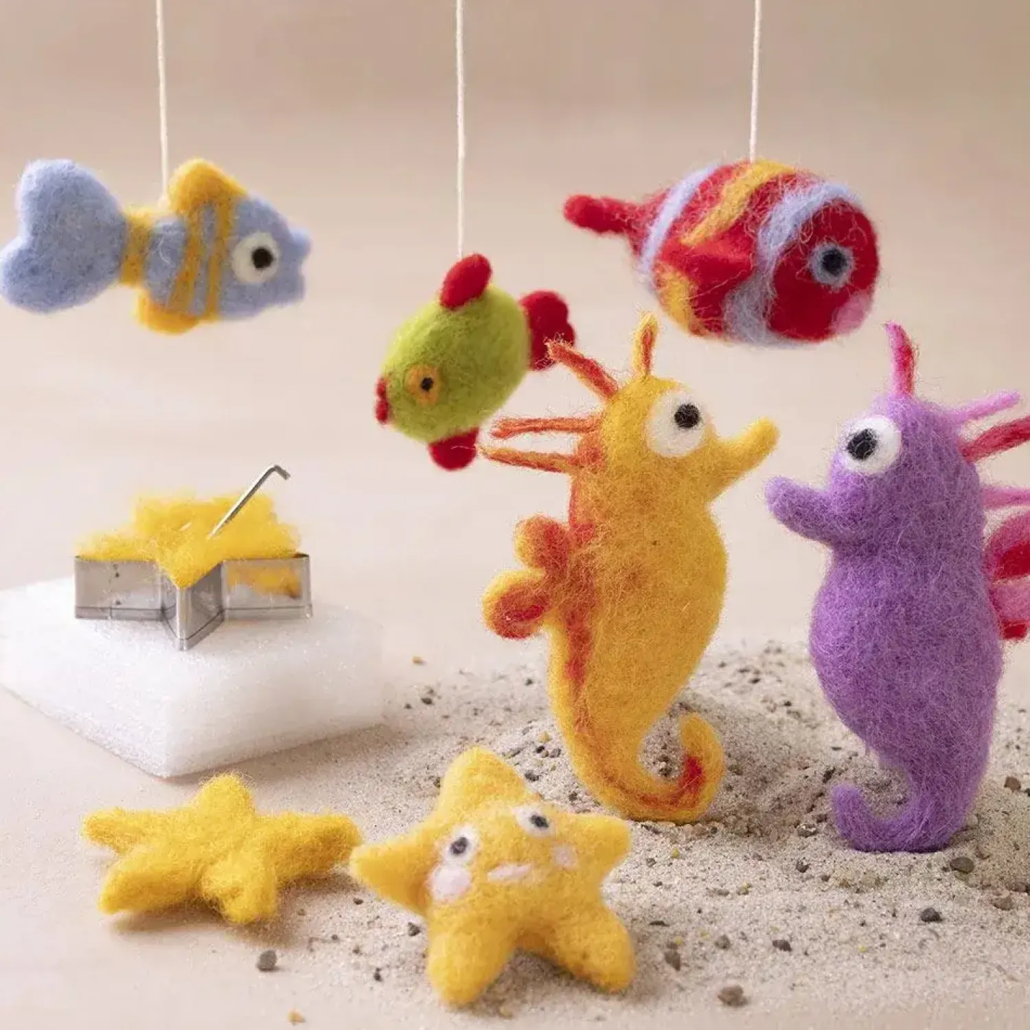 Hot Creativ Company - DIY Kit Nålefiltning, Dyr i vandet, 1 pakke