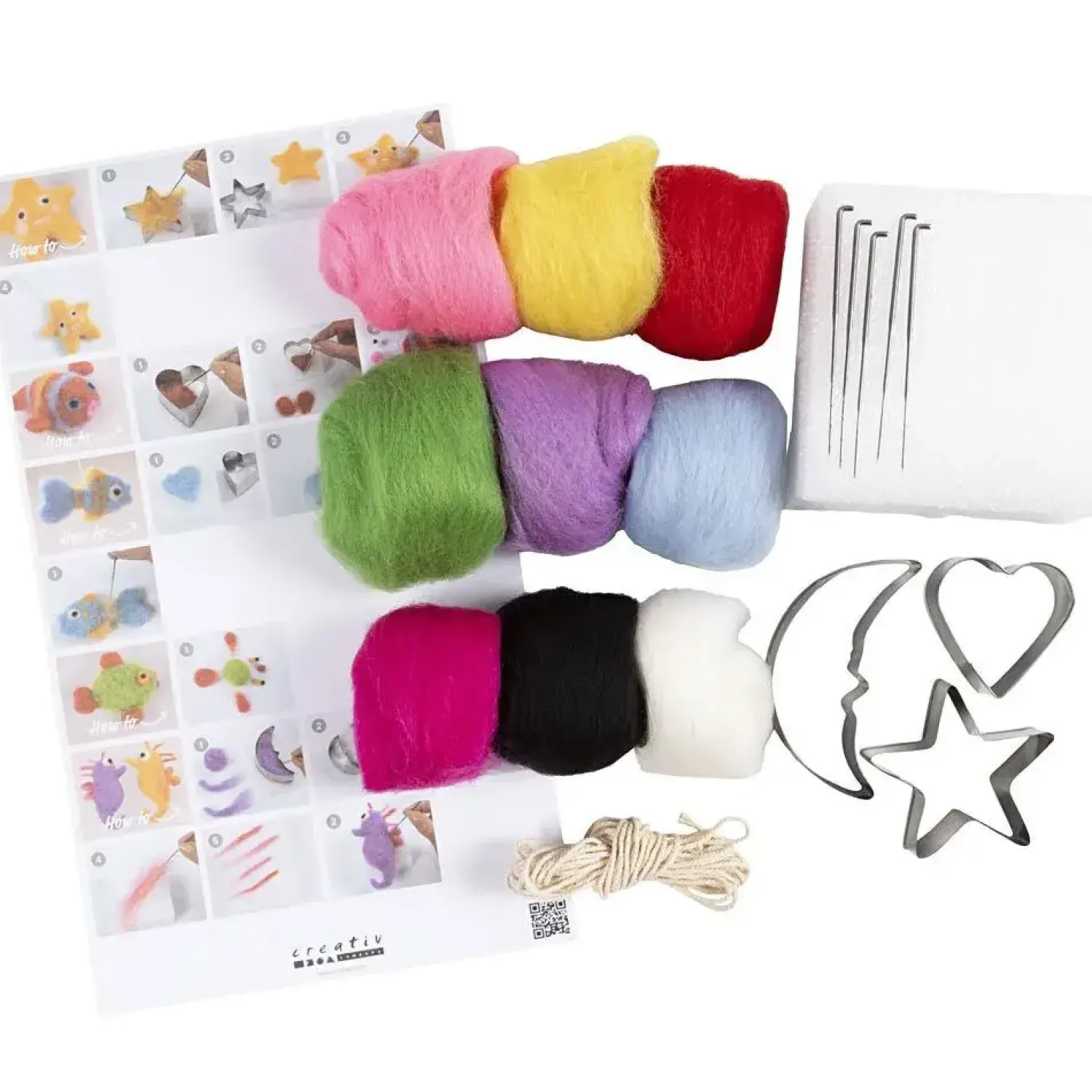 Hot Creativ Company - DIY Kit Nålefiltning, Dyr i vandet, 1 pakke