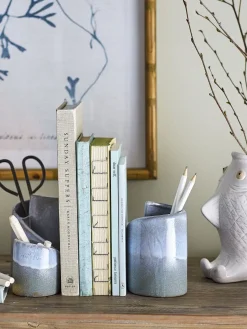 New Creative Collection - Meliad Bogstøtte, Blå, Stentøj