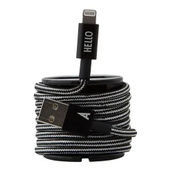 Design Letters - IPhone oplader kabel - "H" - Sort/Hvid