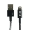 Sale Design Letters - IPhone oplader kabel - "P" - Sort/Hvid