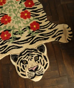 Doing Goods - Floral White Gulvtæppe - Small - 92x62 cm