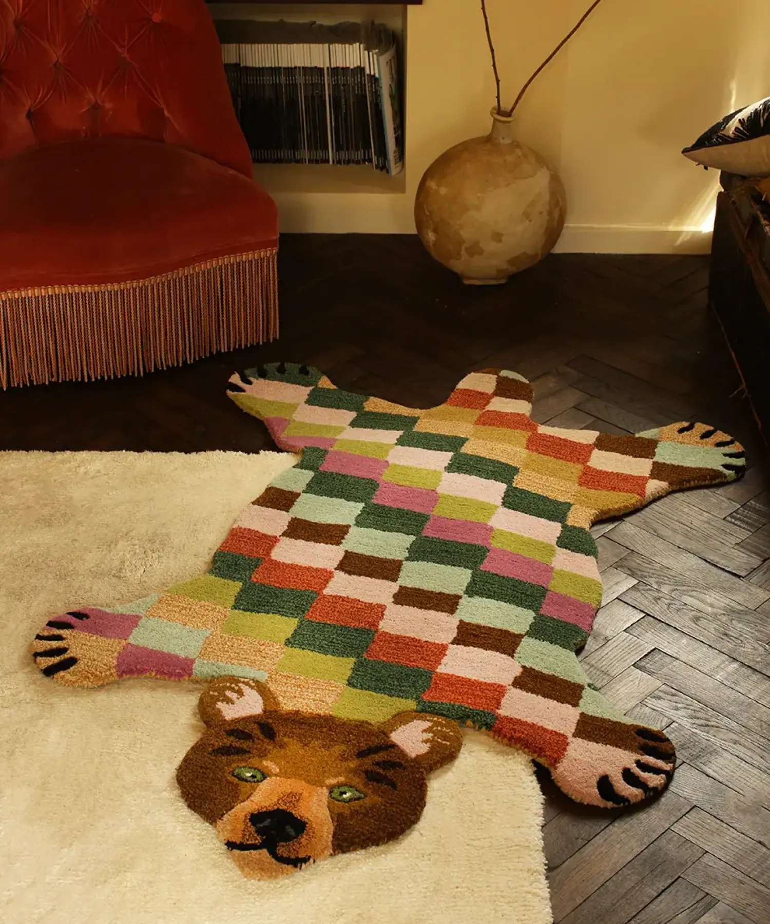 Outlet Doing Goods - Gulvtæppe - Archie Check Bear - Large