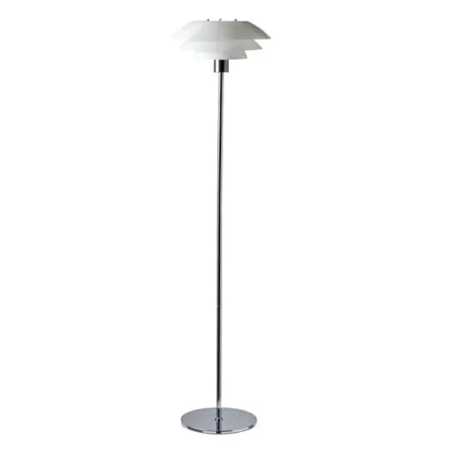 Dyberg Larsen - DL31 Opal gulvlampe - Opal hvid og Krom, Ø: 31 cm x H: 133 cm